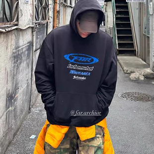 [DRKK]chive水洗做旧多logo连帽衫 字母印花百搭男女卫衣wookvibe