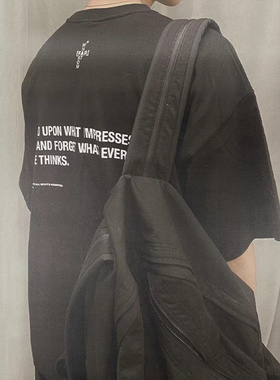 [DRKK]CHIVE新款标语字母纯色高街宽松简约黑白色短袖T恤男女vibe