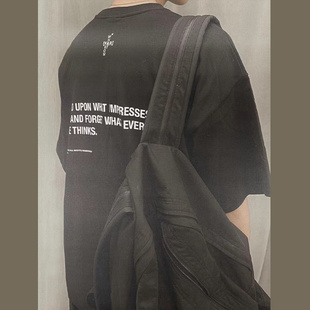 [DRKK]CHIVE新款标语字母纯色高街宽松简约黑白色短袖T恤男女vibe