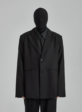 [DRKK]TRIANGLE PROJECT 小众 背后开衩拉链 分割线裁剪设计西装