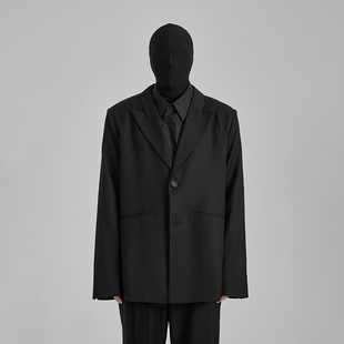 [DRKK]TRIANGLE PROJECT 小众 背后开衩拉链 分割线裁剪设计西装
