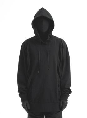 [DRKK]TRIANGLE PROJECT 小众设计褶皱拼接连帽宽松卫衣休闲帽衫