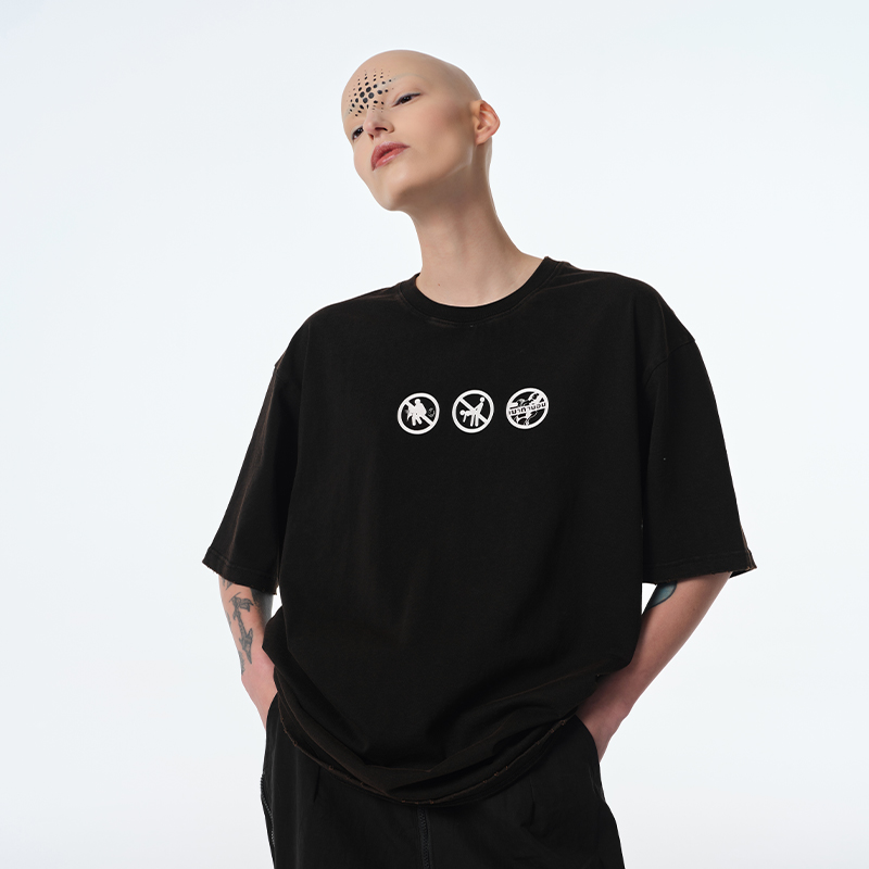 [DRKK]TRIANGLE PROJECT 23ss 禁止sex恶搞趣味短袖宽松纯棉男女T