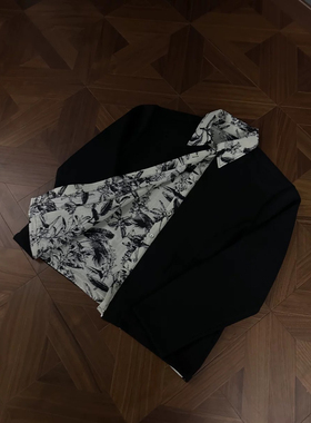 ［DRKK］RTIM水墨花内假两件拉链衬衫夹克春夏立体剪裁外套男