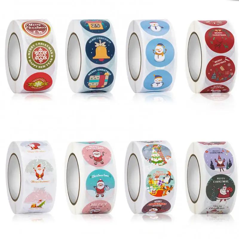 500pcs Round Labels Stickers Halloween Christmas Sticker Flo