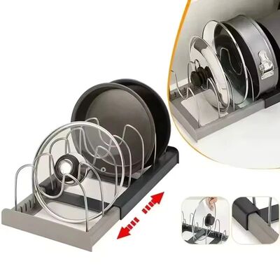 Expandable Pots and Pans Storage Rack for Cabinets Pot and L
