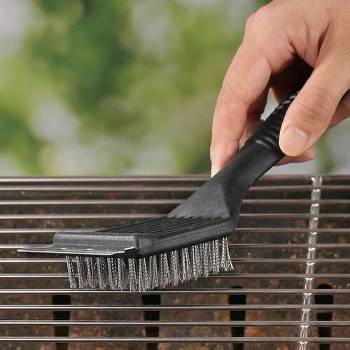 1 piece 2-in-1 barbecue cleaning brush, long handle construc