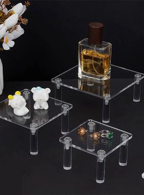 3Pcs Transparent Square Acrylic Display Rack Small Risers St