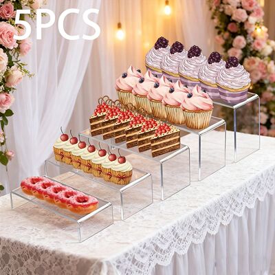 5pcs Acrylic Dessert Display Stand Durable U-shaped Display