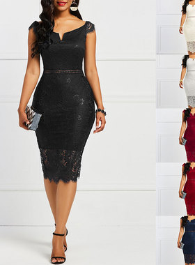 Women lace dress White Navy blue Wedding bridesmaid dresses