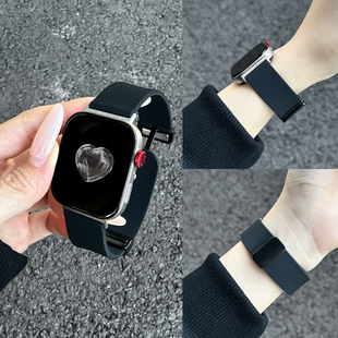 适用华为fit4手表带专用FIT1/2/3原装款男女荔枝纹磁吸智能手表带