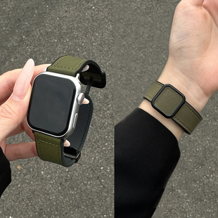 适用华为fit4手表带专用FIT1/2/3原装款磁吸男女疯马纹智能手表带