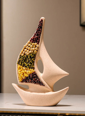 新中式帆船摆件五谷丰登工艺品