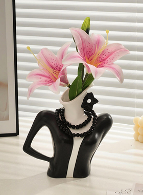 北欧高级感陶瓷花瓶装饰摆件