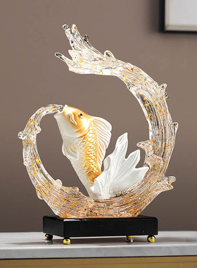 创意风生水起摆件锦鲤鱼装饰品