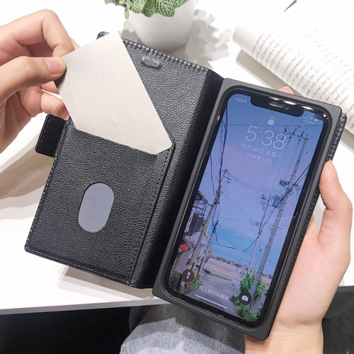 Outler特卖日本PGA正版iPhone11Pro翻盖式钢化玻璃壳皮套两用适用苹果11方形手机壳简约挂绳磁力全包防爆