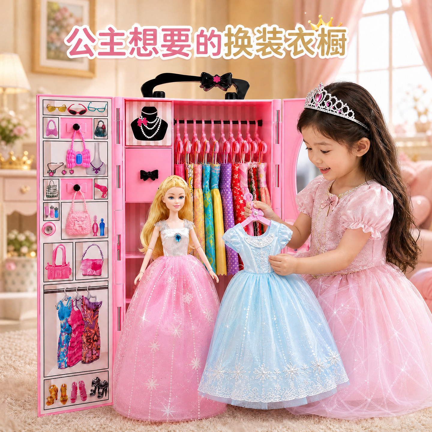 洋娃娃女孩玩具可换衣服换装套装