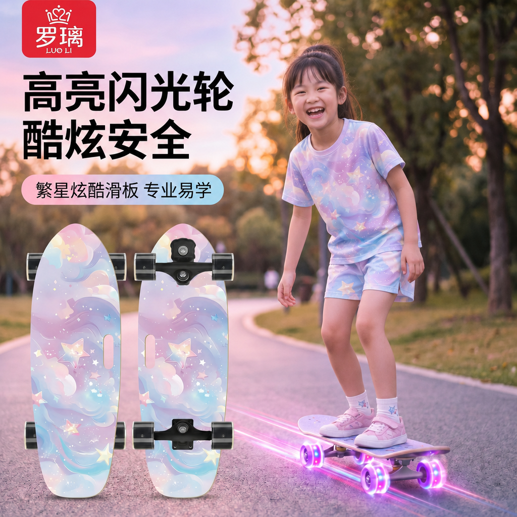 滑板儿童滑板车3到6到12岁玩具女孩初学者2026新款小学生女童礼物