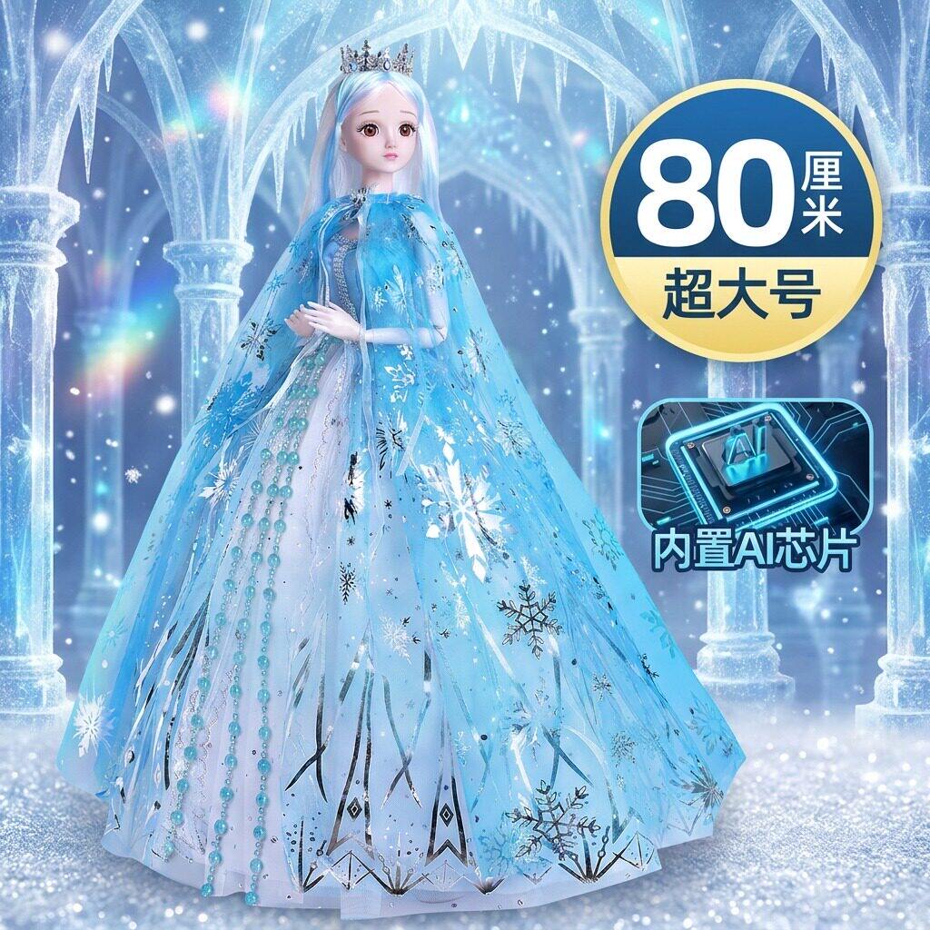 80厘米超大冰雪公主娃娃