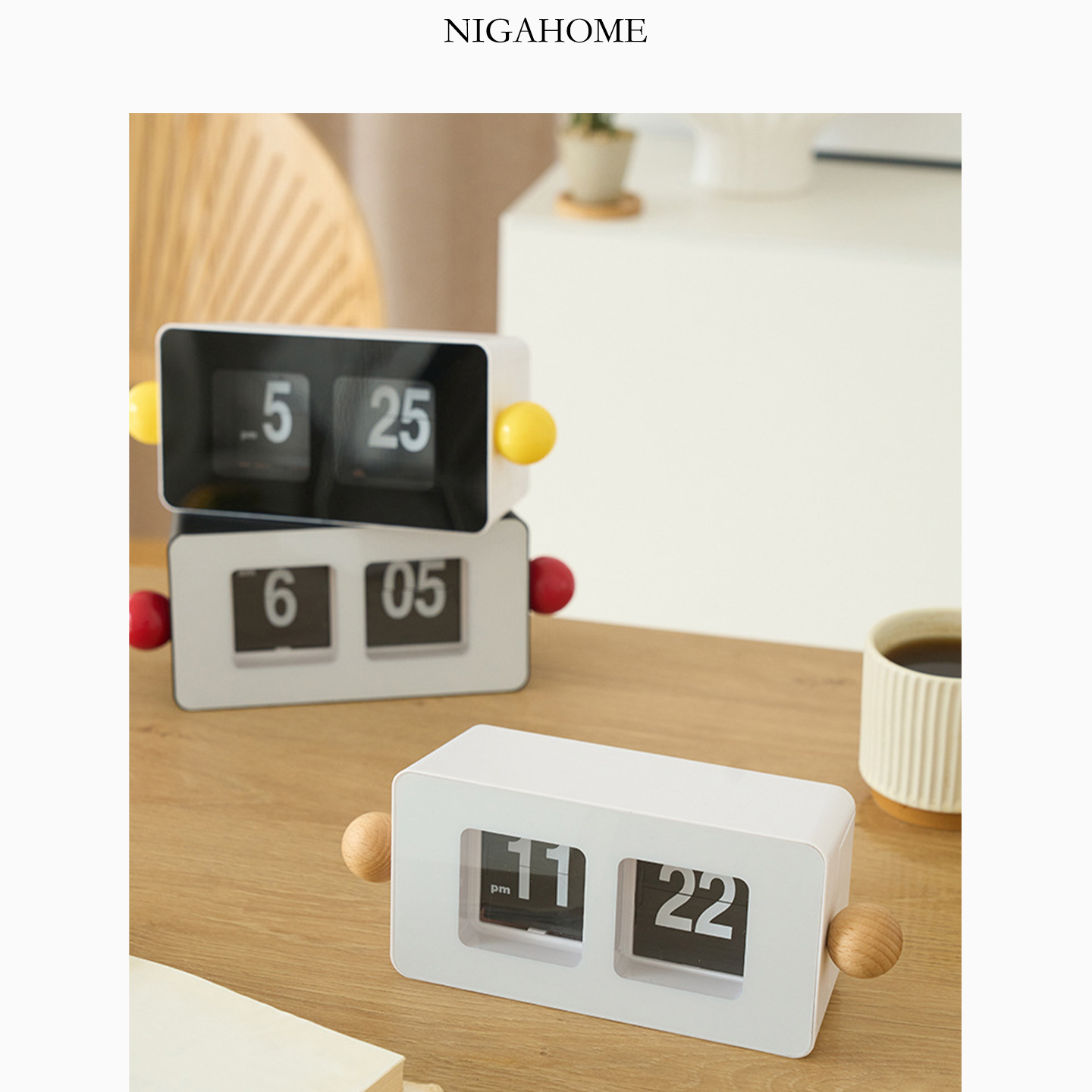NigaHome 数字翻页钟电子时钟桌面数字钟表装饰摆件 46677060609