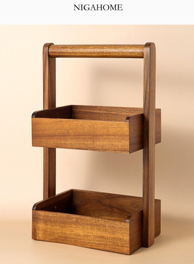 Niga Home 欧式双层木质储物架零食放置架置物架 47532077700