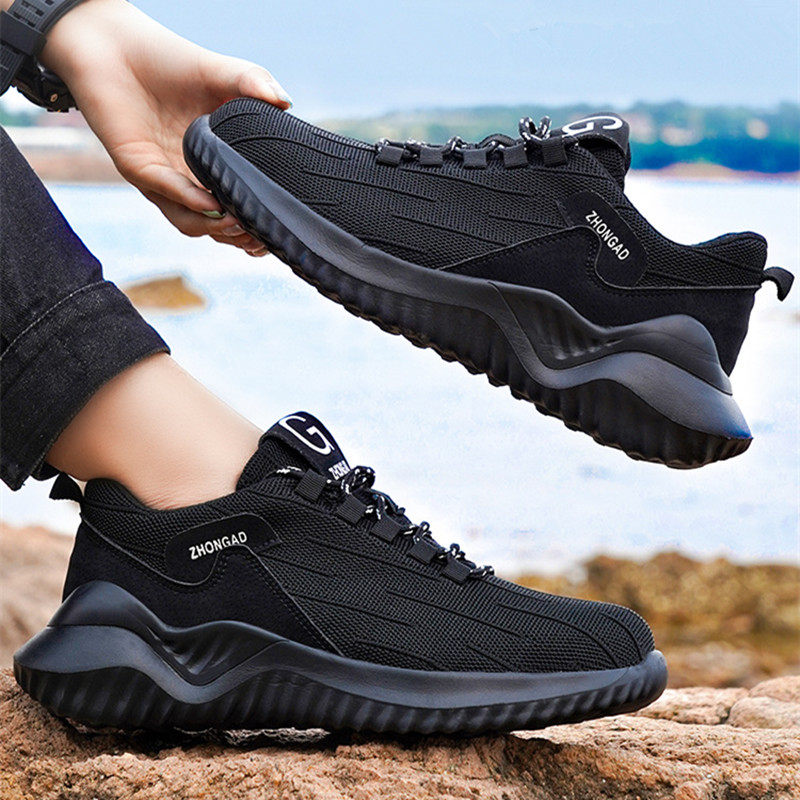 SUMMER BREATHABLE LABOR PROTECTION SHOES MENS ANTI-SMASHING AND ANTI-PUNCTURE LIGHTWEIGHT OLD STEEL PLATE STEEL TOE SOFT SOLE COMFORTABLE AND SAFE WORK SHOES