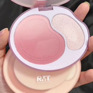 罗小曼轻甜腮红高光一体盘女脸部提亮膨胀色哑光修容三合一多用盘