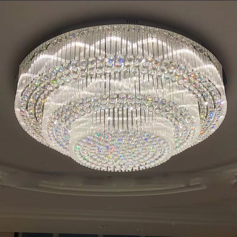 圆形客厅吸顶灯工程灯饭店门厅定做酒店大堂别墅会所大厅水晶灯