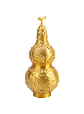 道家师傅 铜八卦开口葫芦摆件