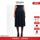CRUSH Collection2026年早春新款 复古牛仔半身裙垂坠感百褶裙长裙