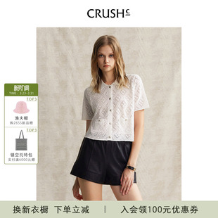衬衫 亚麻菱形纹镂空花边显瘦短袖 Collection春夏新款 CRUSH