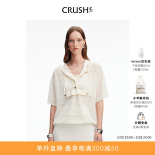 运动连帽宽松短袖 Collection2024年春夏新款 T恤蕾丝上衣女 CRUSH