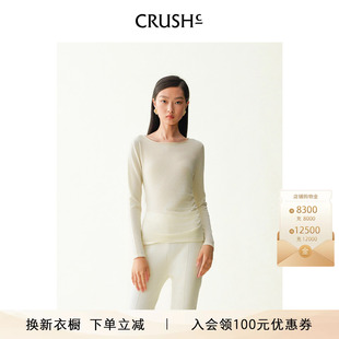 CRUSH 新款 轻薄羊绒抽褶上衣针织长袖 Collection冬季