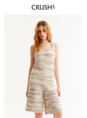 CRUSH Collection2026年早春新款小香风多彩段染U领背心外穿打底