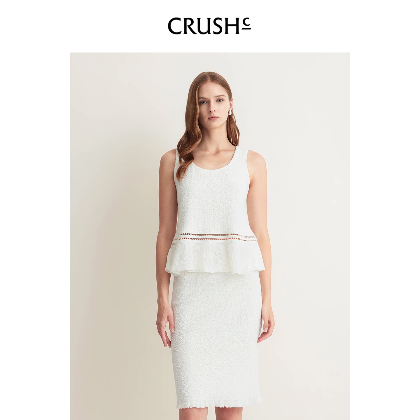 CRUSH Collection2026年春夏新款淡人穿搭浮雕肌理无袖背心可外穿