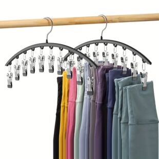 1pc Curved Shape Hanger, Metal Yoga Pants Hangers, Organizer