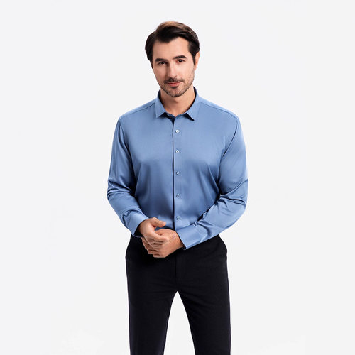 Men French Cuff Dress Shirt 2026 New White Long Sleeve Casua