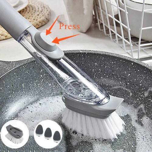 Kitchen Cleaning Brush 2 In 1 Long Handle Cleaing Brush with