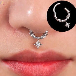 Crystal Septum Nose Rings Piercing Nose Hoop Earring Jewelry