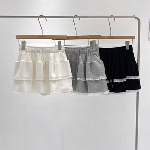 大码胖mm韩系纯欲甜辣荷叶边半身短裙女夏季显瘦宽松松紧腰蛋糕裙