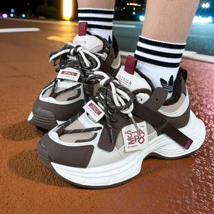 萱朵莎正品休闲鞋2024新款冬季厚底增高小个子运动鞋加绒保暖棉鞋