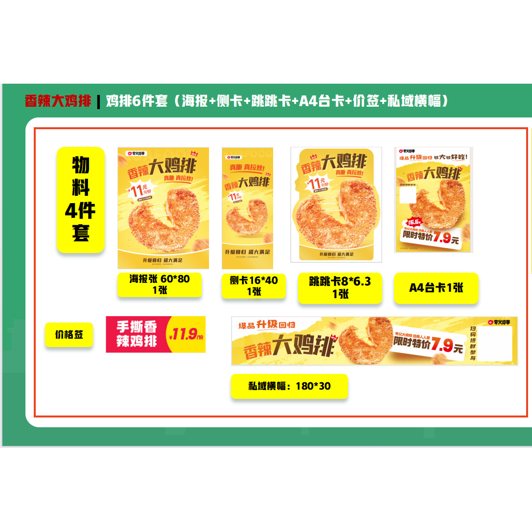 香辣大鸡排夸父物料