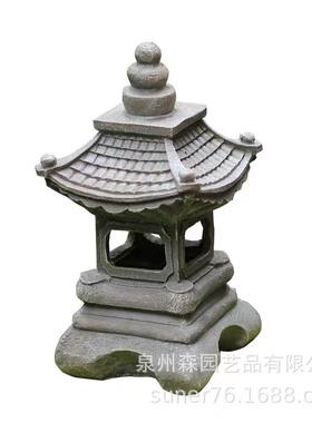 厂家直供树脂太阳能宫灯四角亭宫灯花园庭院景观摆件太阳能灯