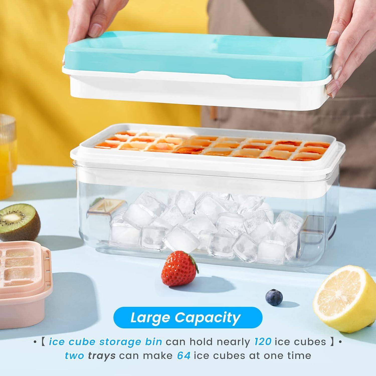 Ice Cube Tray with Lid and Bin Ice Trays for Freezer Mold