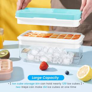 Ice Cube Tray with Lid and Bin Ice Trays for Freezer Mold