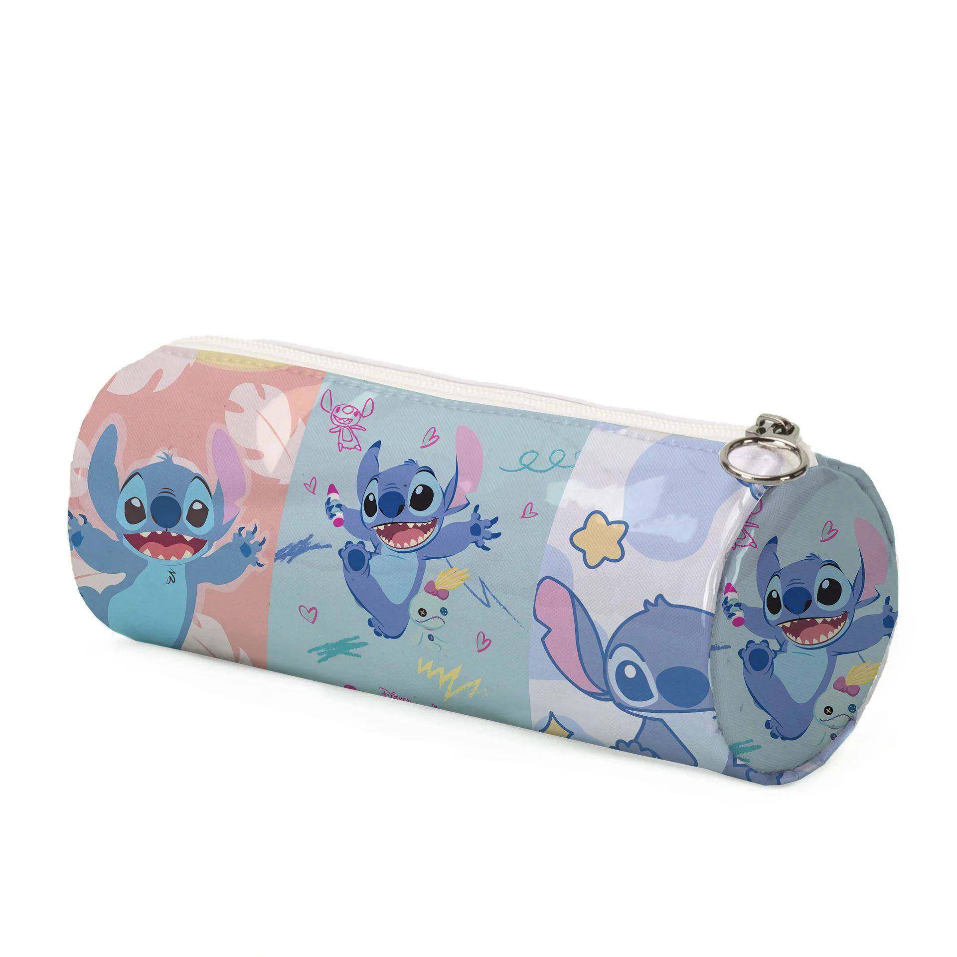 Cartoon Lilo & Stitch Cylindrical Pencil Case Large Capa