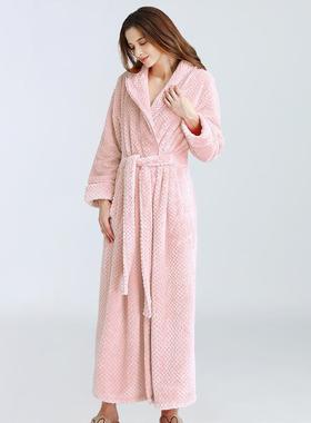 Dressing Gown Women Winter Warm Bathrobe Pajamas 一体式浴袍