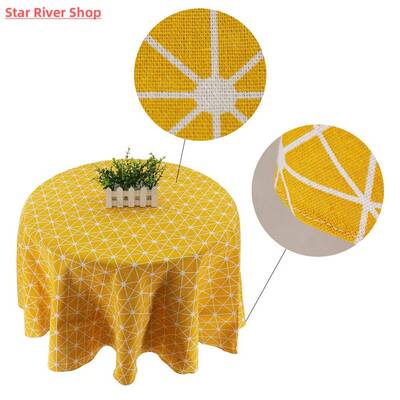 Japan Style Tablecloth Cotton Linen Round Table Cloth Nordic