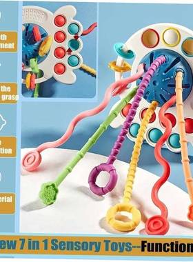 Montessor Sensory Toys Slcone PullbJvKrJbP Strng Toys Baby A