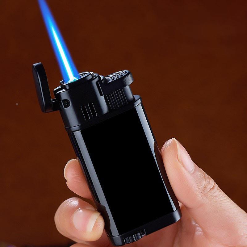 Straight sQYvDwQQblue flame lighter gas lighter windproof li